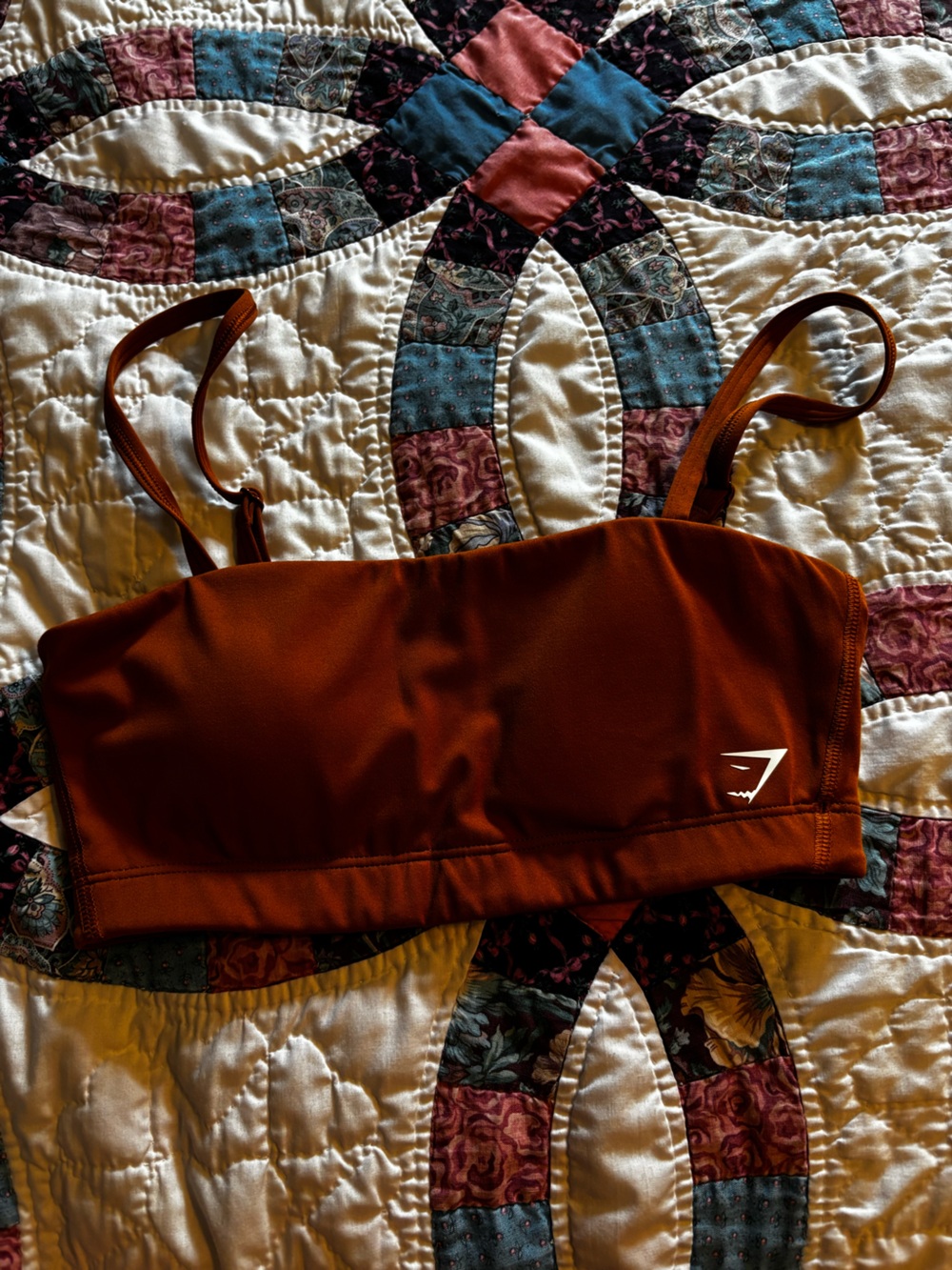 Gymshark Bandeau Sports Bra Rust Cognac XS